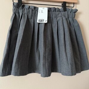 Gray Pleated Skirt